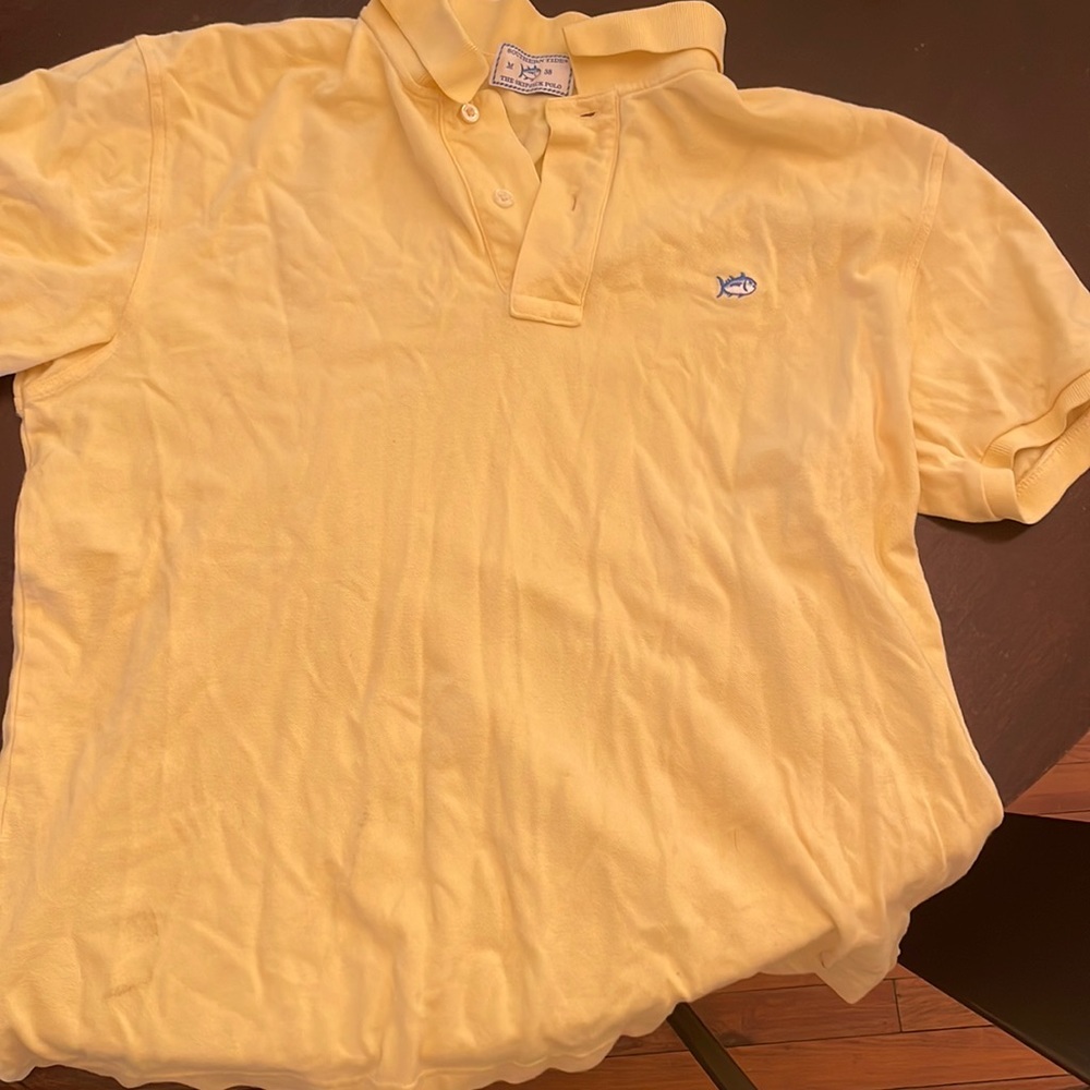 Mens Southern Tide yellow collard shirt size medium